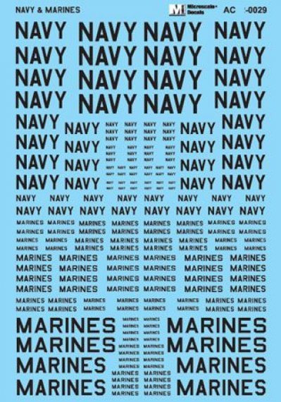 Microscale 1/48 Scritte US Navy e Marines Nero