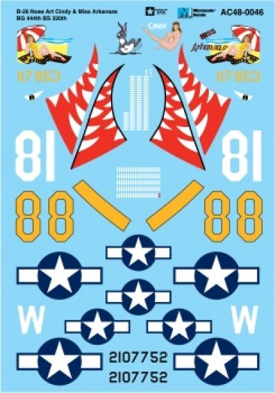 1/48 Martin B-26 Marauder Nose Art Cindy and B-26C Miss Arkansas