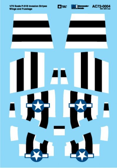 1/72 North-American P-51B Mustang Invasion Stripes  Wing & Fuse