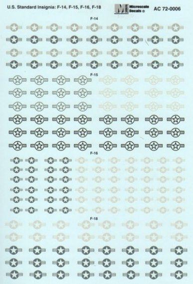 1/72 U.S. Standard Insignia F-14A, F-15, F-16, F/A-18