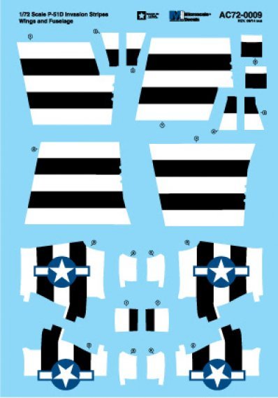 1/72 P-51D Mustang Invasion Stripes Wing & Fuselage