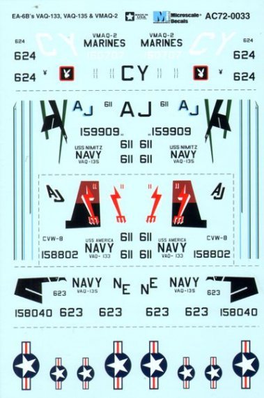 1/72 Grumman EA-6B VAQ-133, VAQ-135 & VMAQ-2