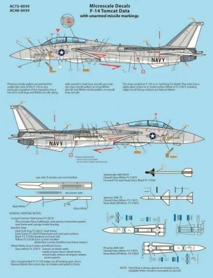 1/72 Grumman F-14 Tomcat Data Sheet
