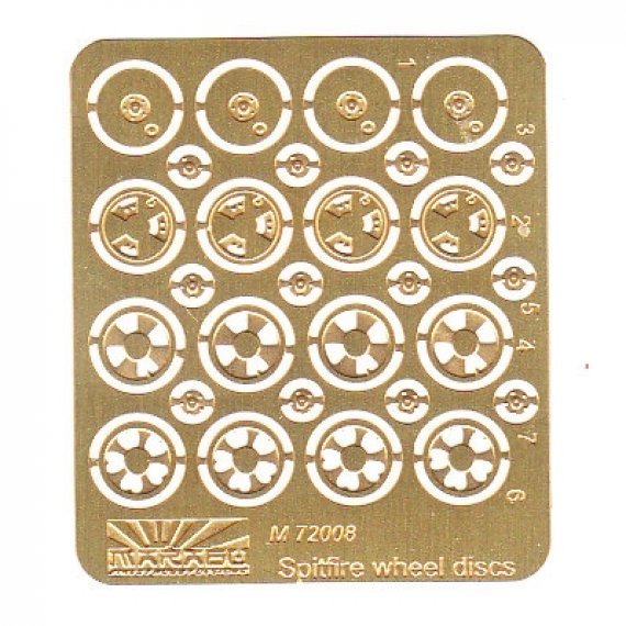 1/72 Supermarine Spitfire wheel discs--Pe set of wheel discs