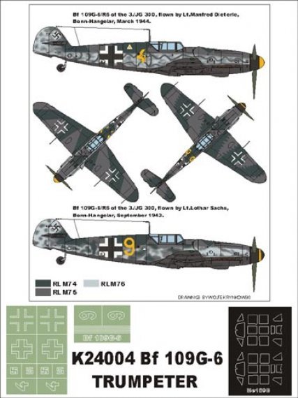 Montex Maschere Bf-109G-6 1/24 per Hasegawa