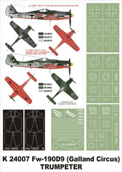 Montex Masques Fw-190D-9 Galland Circus 1/24 Trumpeter