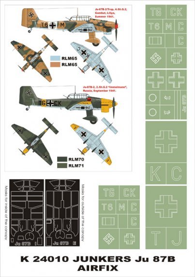 Montex Maschere Junkers Ju-87B Stuka 1/24 per Airfix