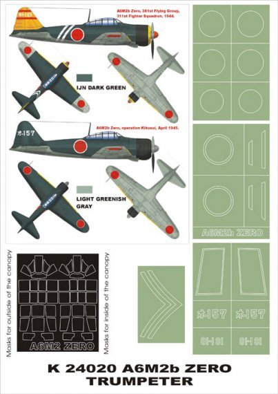 Montex Masques Mitsubishi A6M2b Zero Model 21 1/24 Trumpeter