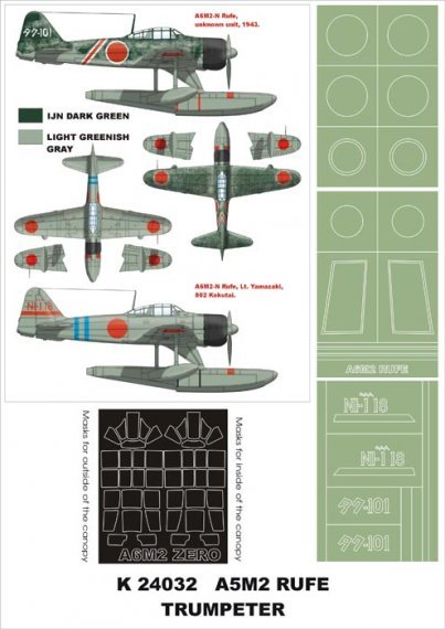Montex Maschere Nakajima A6M2-N Rufe 1/24 Trumpeter