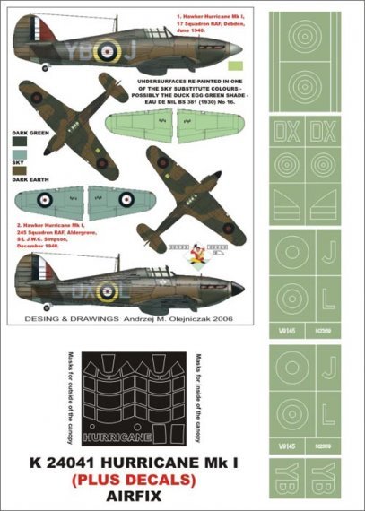 Montex Masques Hawker Hurricane Mk.I BoB 1/24 Airfix