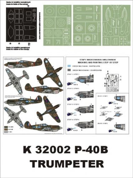 Montex Masques P-40B Tomahawk AVG/RAF 1/32 Trumpeter