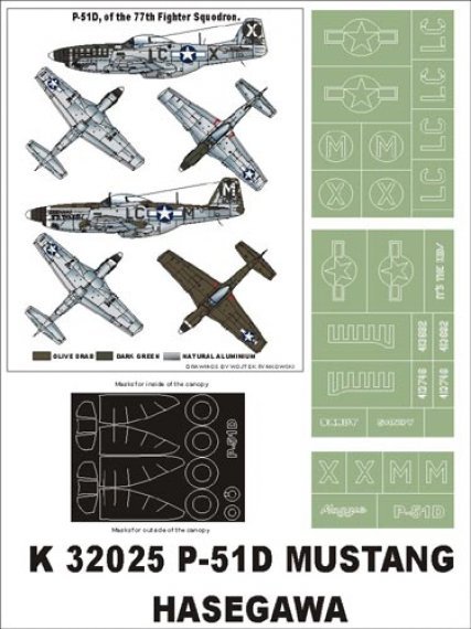 Montex Masques P-51D Mustang 1/32 Verri�re + Insignes Hasegawa