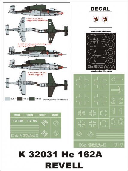 1/32 Heinkel He-162A-2 Salamander masks