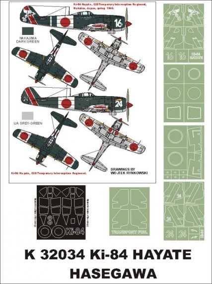 Montex Maschere Ki-84 Hayate 1/32 Tettuccio + Insegne Hasegawa