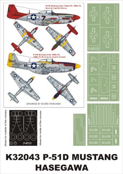 Montex Masques P-51D Mustang 1/32 Verri�re + Insignes Hasegawa