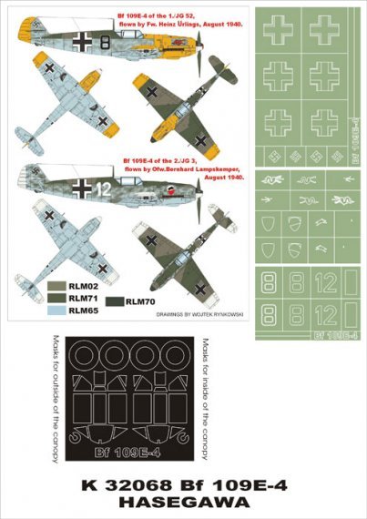 Montex Maschere Bf-109E-4 1/32 per Hasegawa