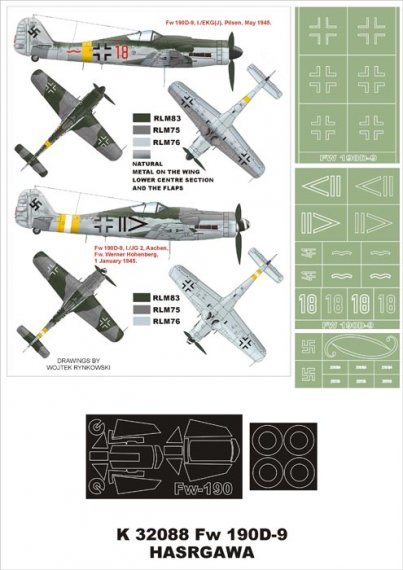 Montex Maschere Fw-190D-9 1/32 Hasegawa Hobby 2000
