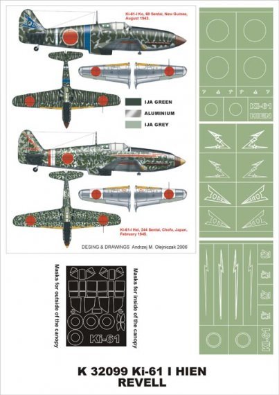 Montex 1/32 Kawasaki Ki-61-I Hien Maschere Revell
