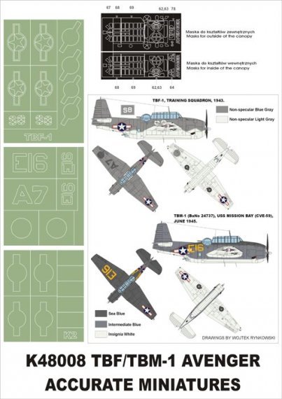 Montex Masques Grumman TBM-1C Avenger 1/48 Acc.M.