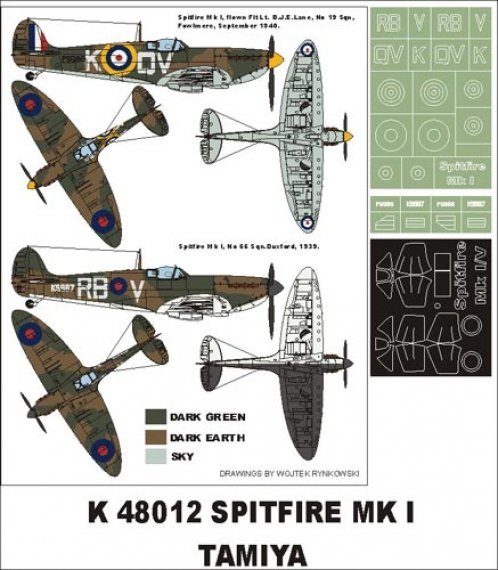 Montex Masques Spitfire Mk.I 1/48 pour Tamiya