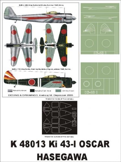 Montex Masques Nakajima Ki-43-I Oscar 1/48 Hasegawa