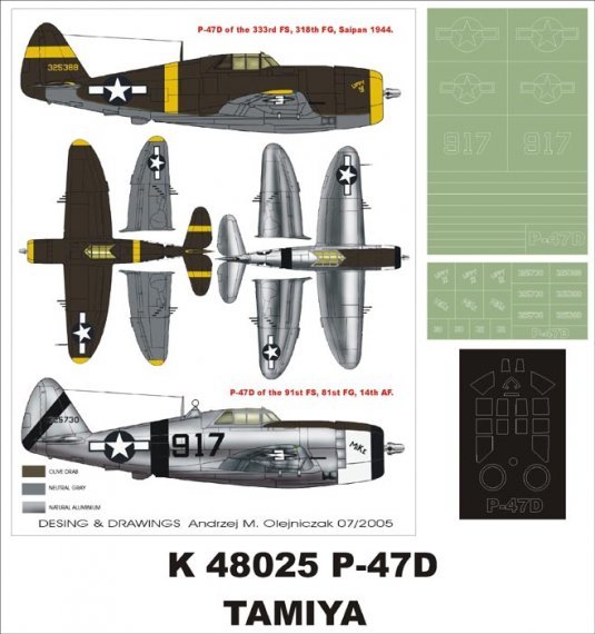 Montex Masques P-47D Thunderbolt Razorback 1/48 Tamiya
