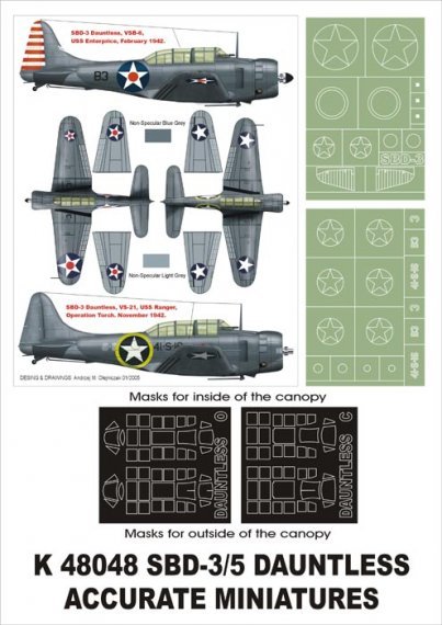 Montex Lackiermasken 1/48 Douglas SBD-3 Dauntless Acc.M.