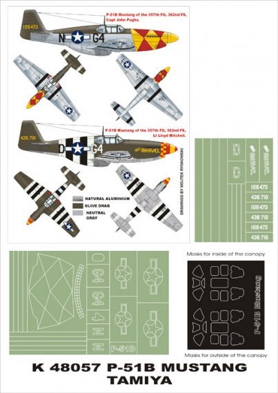 Montex Maschere P-51B Mustang 1/48 Tettuccio Tamiya