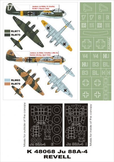 Montex Masques Cockpit Junkers Ju-88A-4 1/48 Revell