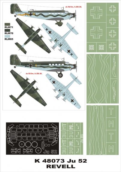 1/48 Junkers Ju-52/3M canopy frame paint masks inside and outsid