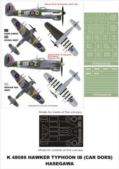 Masques Montex Hawker Typhoon Mk.IB 1/48 Hasegawa