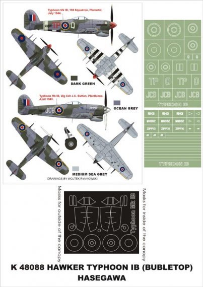 Montex 1/48 Hawker Typhoon Mk.IB Farbmasken