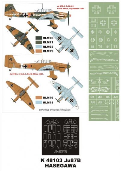 Montex 1/48 Ju-87B-2 Stuka maschere canopy