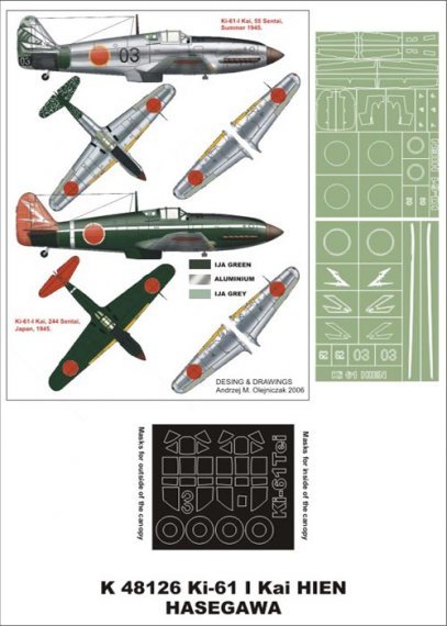 Montex 1/48 Maschere Ki-61-I Kai Hien per Hasegawa