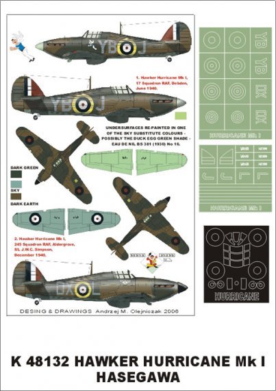 Masques Montex 1/48 Hawker Hurricane Mk.I Hasegawa