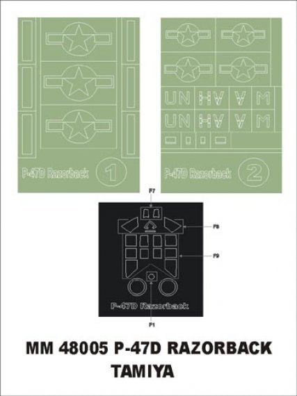 Montex 1/48 P-47D Thunderbolt Razorback Masken
