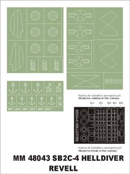 Montex 1/48 Curtiss SB2C Helldiver Maschere Revell