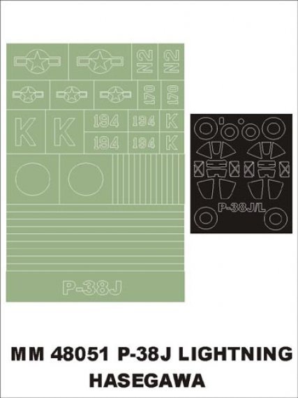 Montex 1/48 P-38J Lightning Cockpit Insignia Masks