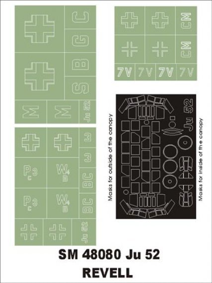 Montex 1/48 Junkers Ju-52/3M Canopy Frame Paint Masks