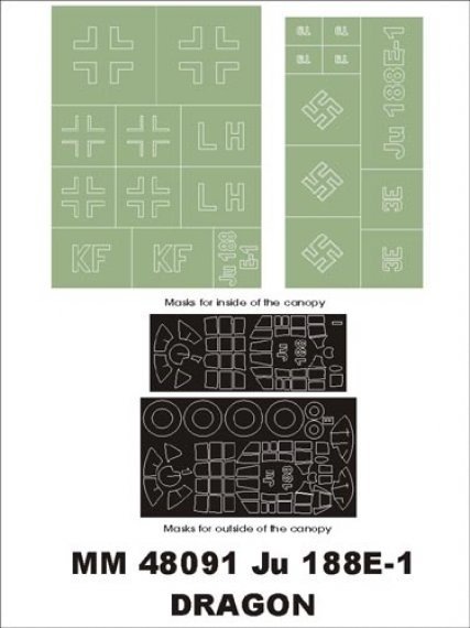 Montex Masks Ju-188E-1 1/48 Canopy Frame