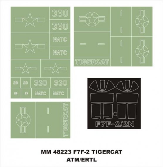 Montex Masks F7F-2 Tigercat 1/48 Canopy Frame