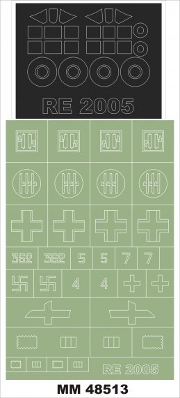 1/48 Reggiane Re.2005 2 canopy masks + insignia & markings masks