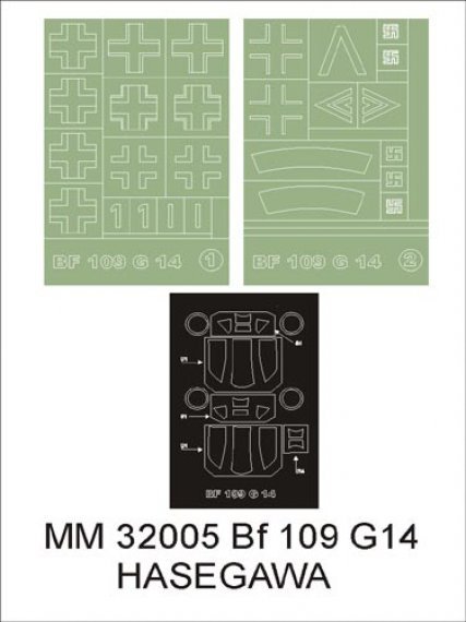 Montex Masques Bf-109G-14 1/32 Hasegawa Vernis Insignes