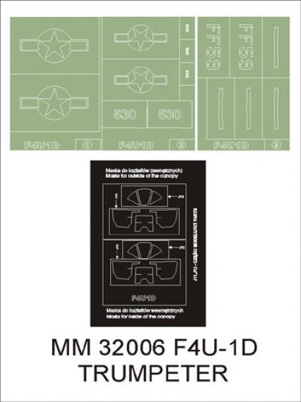 Masques Montex F4U-1D Corsair 1/32 Canopy + Insignes