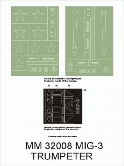 Montex Masks MiG-3 1/32 Trumpeter Canopy Frame