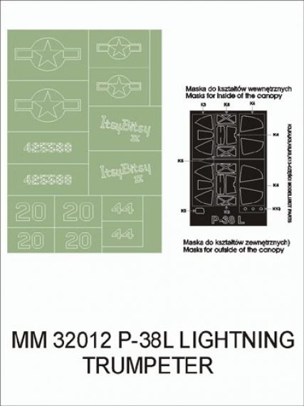 Montex Masken P-38L Lightning 1/32 Trumpeter