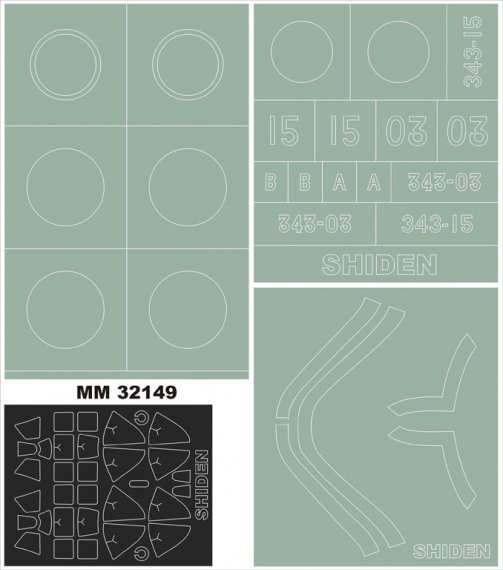 Montex Masques Kawanishi N1K2-J Shiden 1/32 Hasegawa