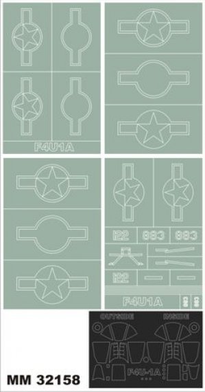 1/32 Vought F4U-1A Corsair canopy + insignia masks