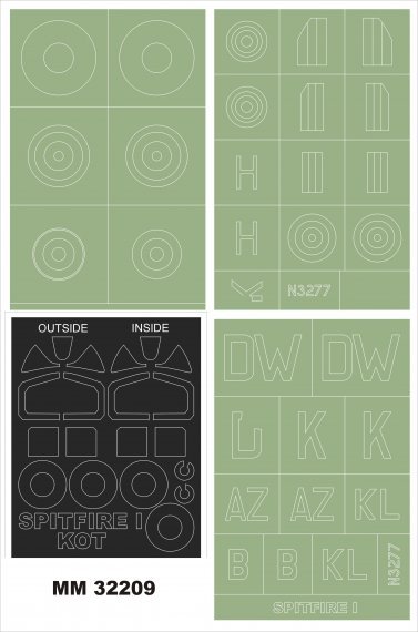 1/32 Supermarine Spitfire Mk.Ia Mid outside & inside mask