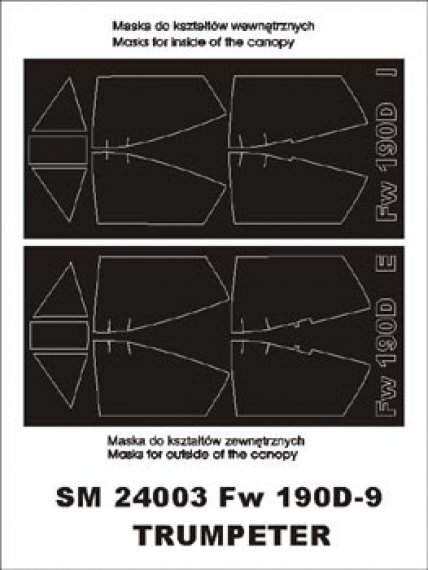 Montex 1/24 Fw-190D-9 Rahmen Masken Trumpeter